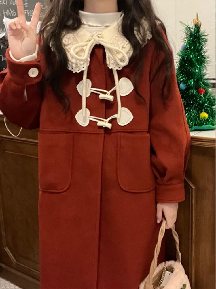 Cozy Red Christmas Coat - Image 2