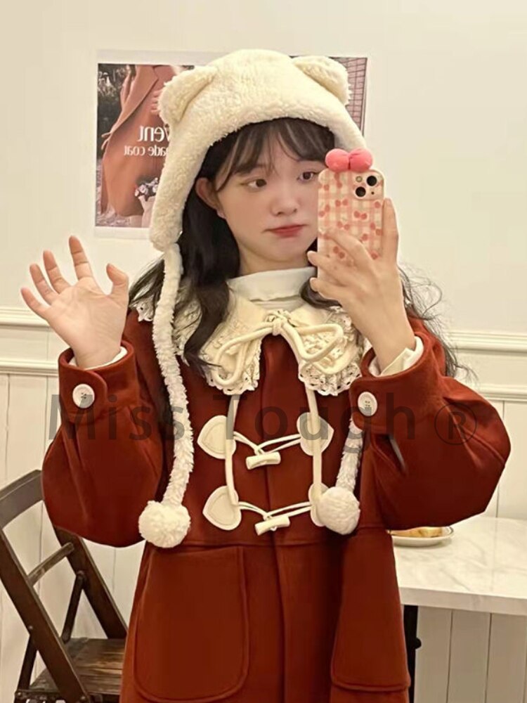Cozy Red Christmas Coat - Image 3