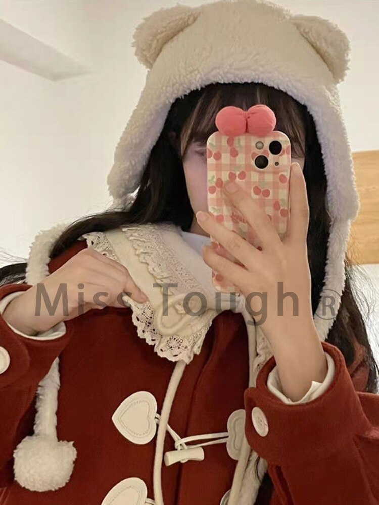 Cozy Red Christmas Coat - Image 4