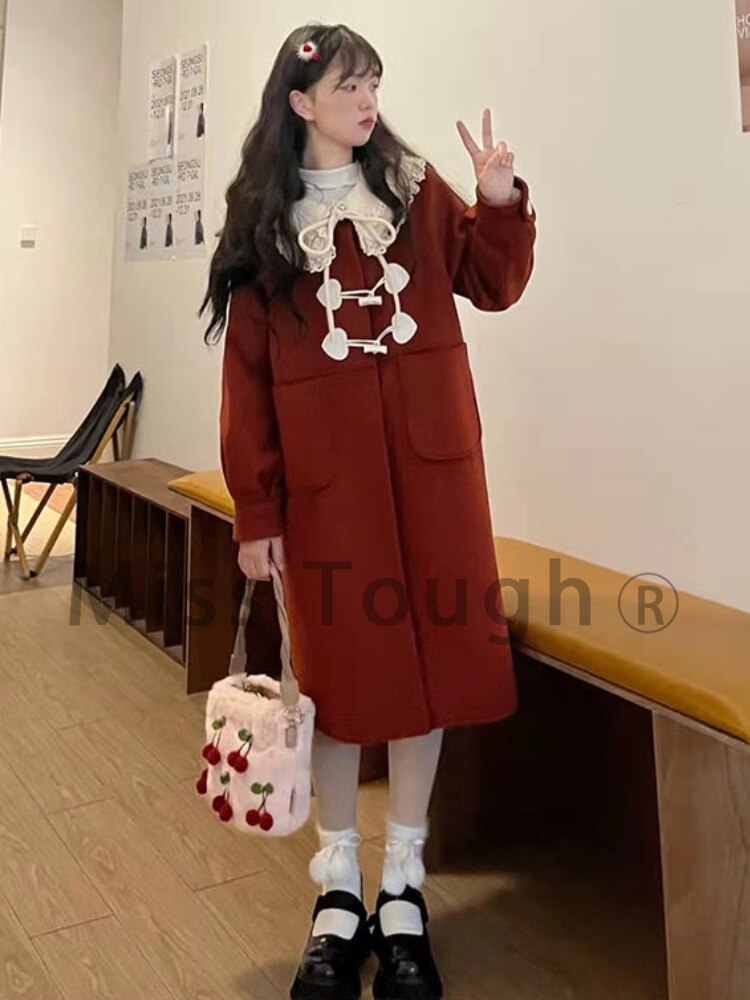 Cozy Red Christmas Coat - Image 6