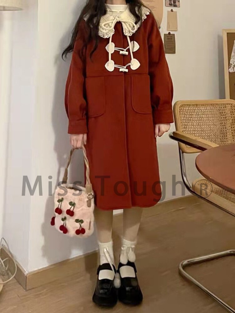 Cozy Red Christmas Coat - Image 5
