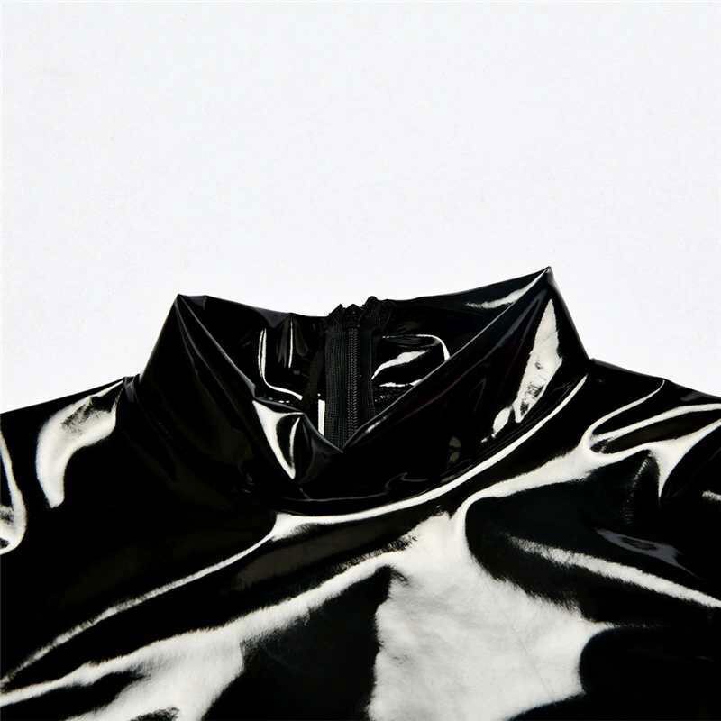 Glossy PVC High-Cut Bodysuit - Image 4