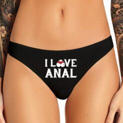 Playful "I Love Anal" Panties - Black, L