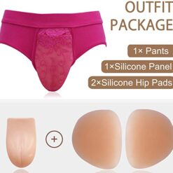 Body Swap Fantasy Panty - red-1 panel-2pads, L