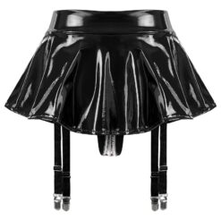 Naughty Fiona Garter Skirt - Black, L
