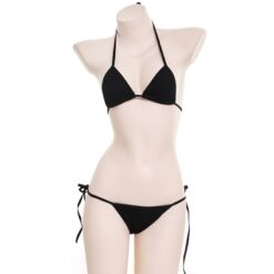 Kawaii Cutie Striped Bikini - Black