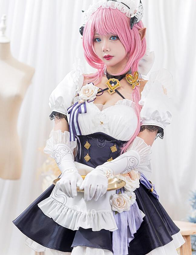 PRE-SALE UWOWO Game Honkai Impact 3rd: Elysia Maid Costume Miss Pink Elf Dress Cosplay Costume