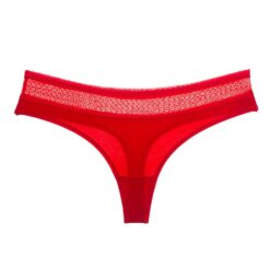 Lily Lace Thong Panty - red Lace, L