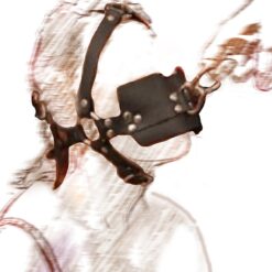 Leather Head Harness w/ Mouth Gag - A Ball Gag