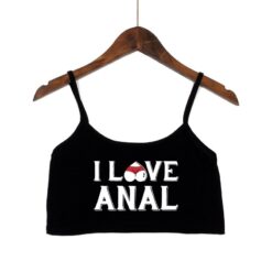 “I Love Anal” Crop Top - Black, M