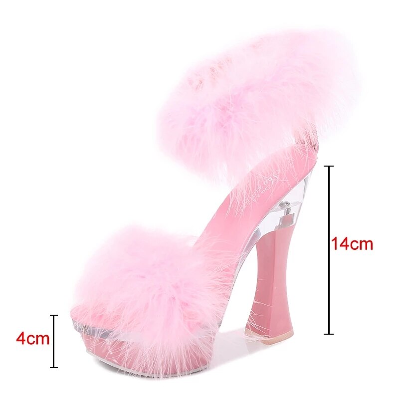 Feather Platform Showgirl Heels - Image 2