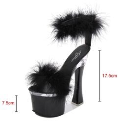 Feather Platform Showgirl Heels - Image 3