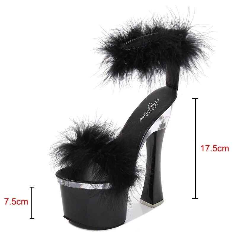 Feather Platform Showgirl Heels - Image 3