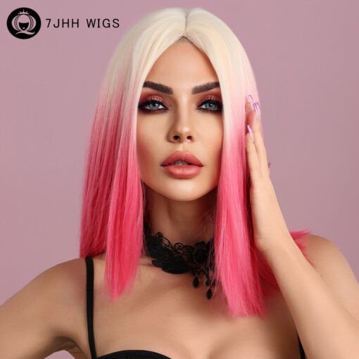 Blonde Pink Raven Wig