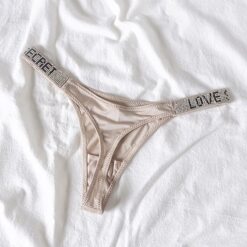 Rhinestone Letter Thong
