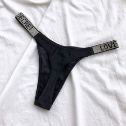 Rhinestone Letter Thong