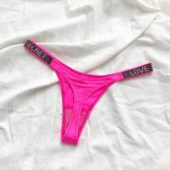 Rhinestone Letter Thong