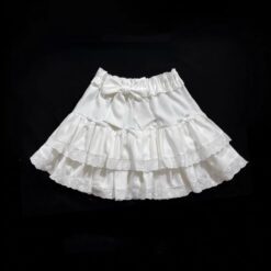 Delicate Sissy Pleated Skirt - Milk white, M