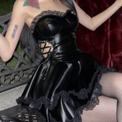 Gothic Lace-Up Corset Dress - Image 5