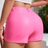 Girly Scarlet Leather Shorts