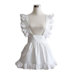 White Ruffle Cotton Apron
