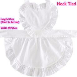 White Ruffle Cotton Apron - 15