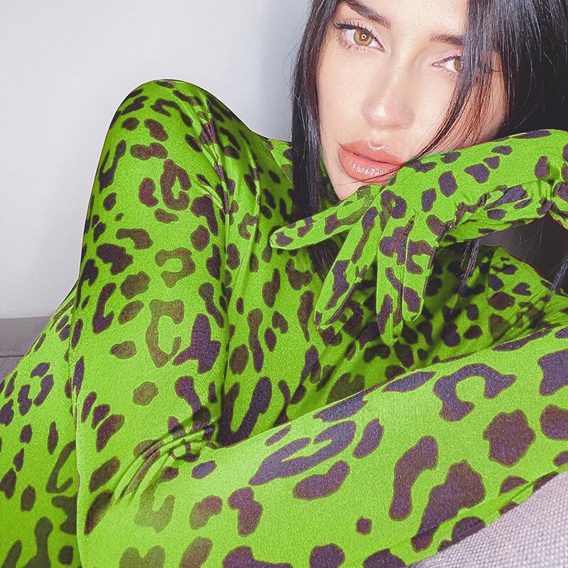 Leopard Turtleneck Glove Bodysuit - Image 4