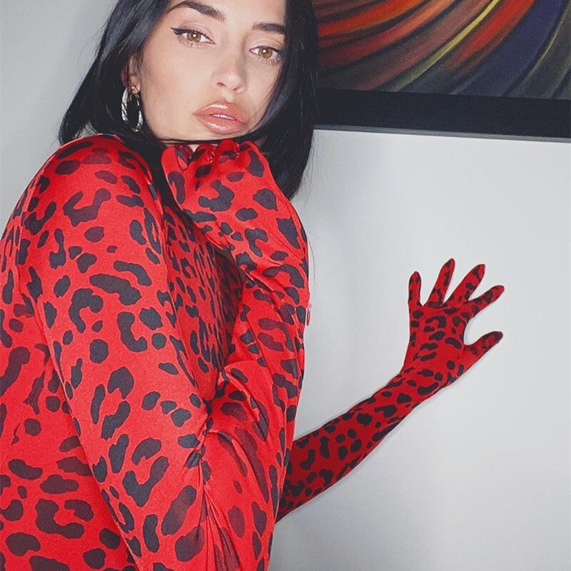 Leopard Turtleneck Glove Bodysuit - Image 5