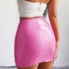 Glossy PU Pencil Skirt