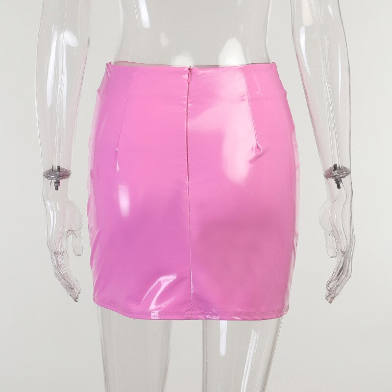 Glossy PU Pencil Skirt - Image 6