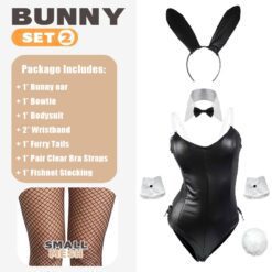 Femboy Bunny Costume Set - Set 2 Black, L