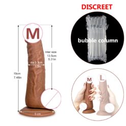 Soft Realistic Suction Dildo - M