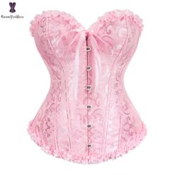 Lovely Babe Lace Bustier - Pink, XXL