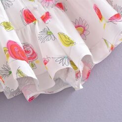 White Floral Ruffle Romper - Image 6