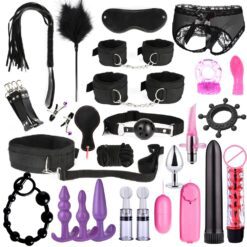 BDSM Bondage Starter Kit - 26pcs black