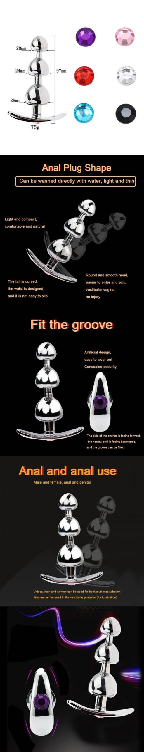 Anal Plug Butt Buttplug Dildo Sex Toys Metal Stimulation Dilator Prostate Massager for Women Men Outdoor Wear Erotic Anus Slave Anal Plug Butt Buttplug Dildo Sex Toys Metal Stimulation Dilator Prostate Massager for Women Men Outdoor Wear Erotic Anus Slave