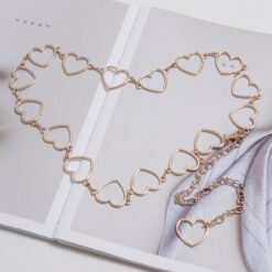 Casual Femininity Heart Belt - Gold Heart