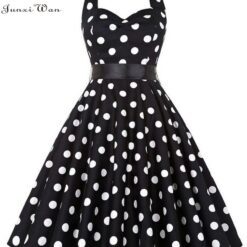 Polka Dot Halter Swing Dress