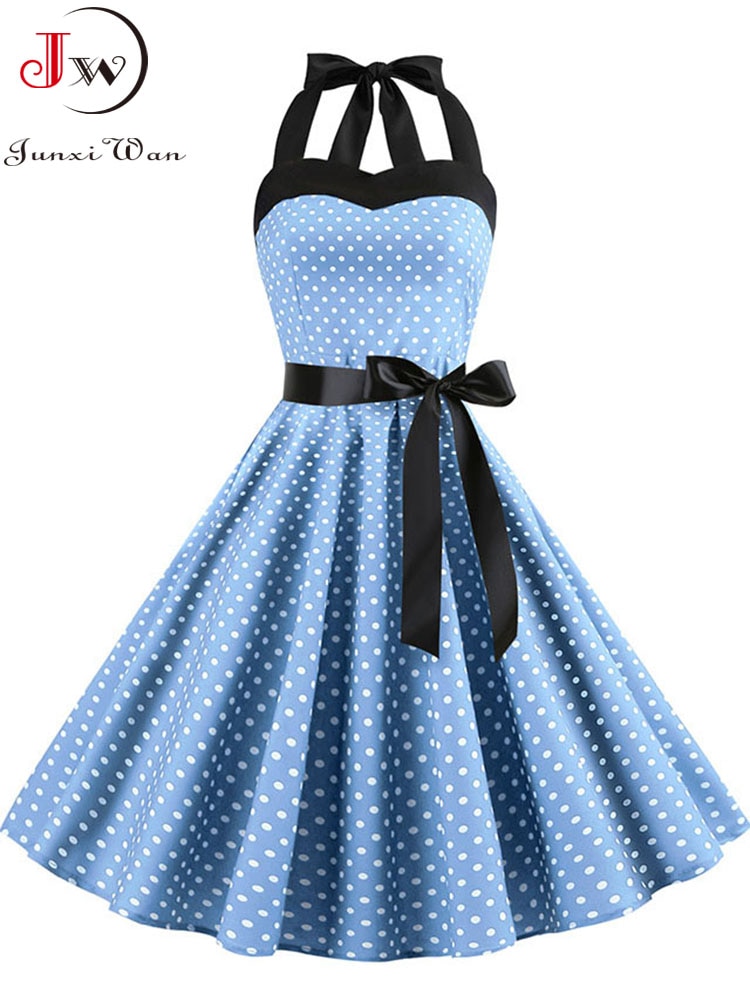 Polka Dot Halter Swing Dress - Image 6