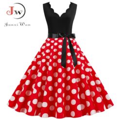 Polka Dot V-Neck Party Dress