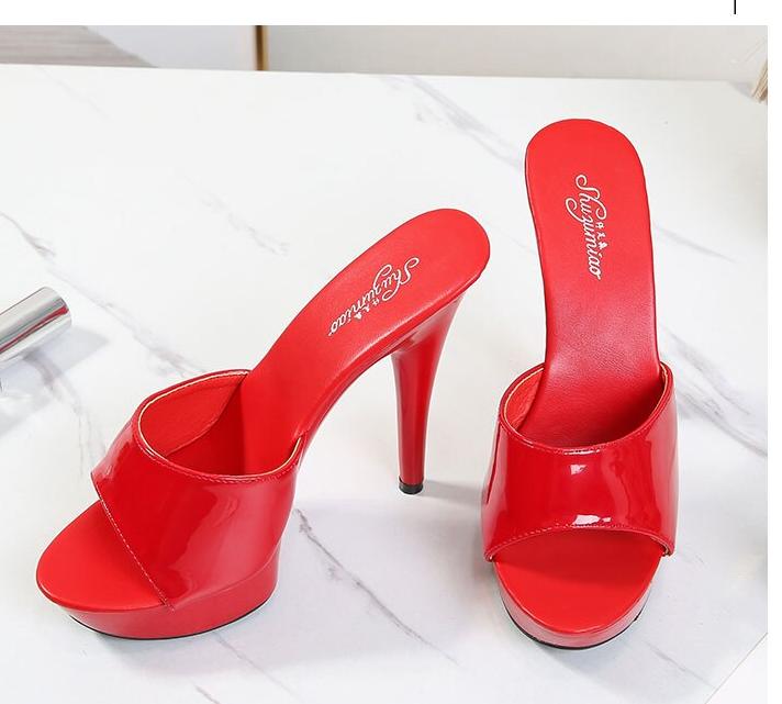 Shoes Women Slipper 2020 Summer Fine Heel 13cm Shoe Slipper Platform Patent leather Pumps Sexy Shoes Stripper Hihg Heels Sandals Shoes Women Slipper 2020 Summer Fine Heel 13cm Shoe Slipper Platform Patent leather Pumps Sexy Shoes Stripper Hihg Heels Sandals