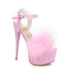 Miss Popular Fluffy Heels - Pink, 12