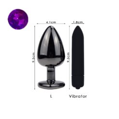 Black & Purple Butt Plug Set - Round LV
