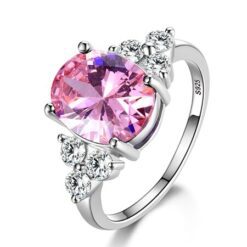 Dazzling Bella Ring - 12, Pink CZ
