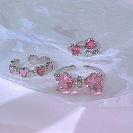 Embracing Pink Crystal Ring