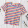 Rainbow Striped Slim Tee