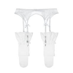 “Sissy Bianca” Garter Belt w/Stockings - white, M