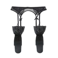 “Sissy Bianca” Garter Belt w/Stockings - Black, L
