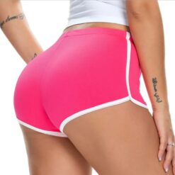 Femboy Check Booty Shorts - Rose Red, XL