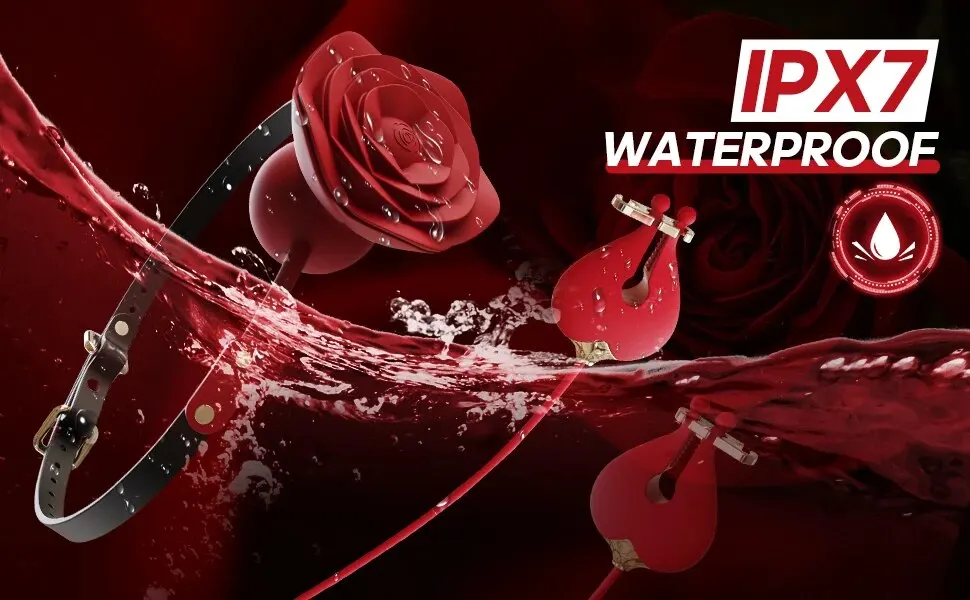 2 in 1 Vibrating Nipple Toys With Detachable Rose Mouth Gag Portable Size Nipple Clamps Stimulator Sex Toys for Women Couples
